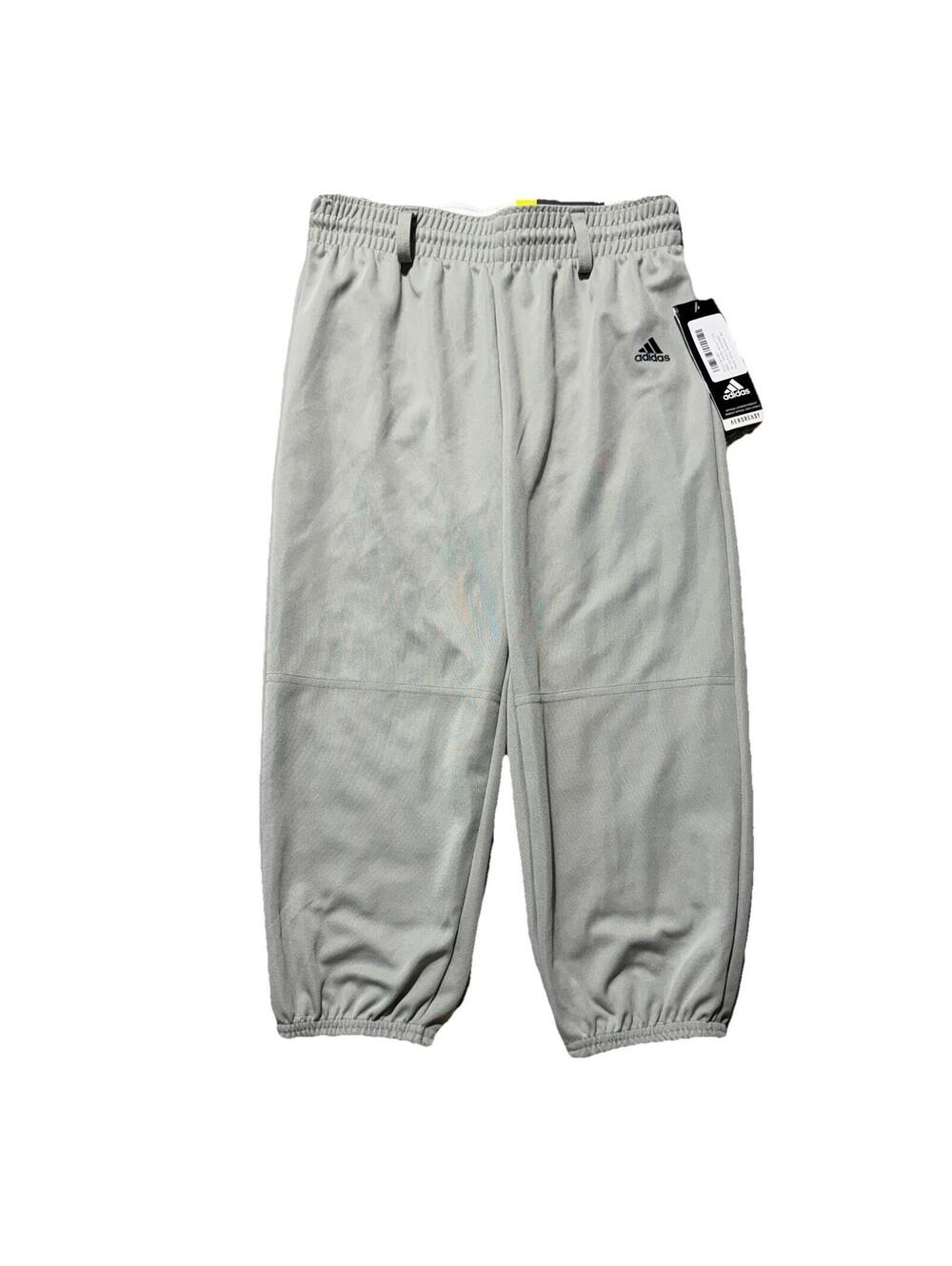 NWT ADIDAS Boys Youth Medium Gray Pull Up Baseball Pants